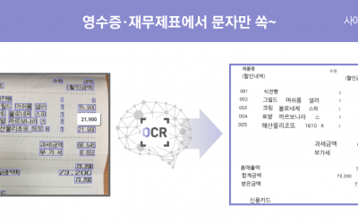 사이냅 OCR, 딥러닝 학습으로 영수증, 재무제표 인식도 거뜬히